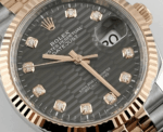 Date just rose gold motif diamond dial 36mm
