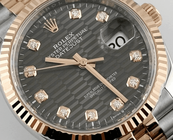 Date just rose gold motif diamond dial 36mm