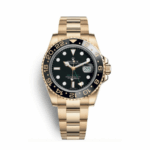 Gmt-master ii yellow gold black dial 40mm