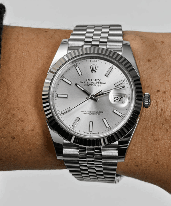 Date just steel silver dial 41mm