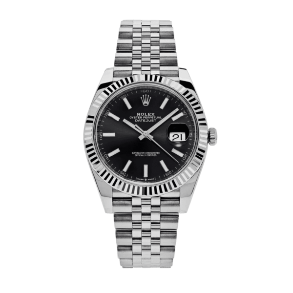 Date just steel black dial 41mm