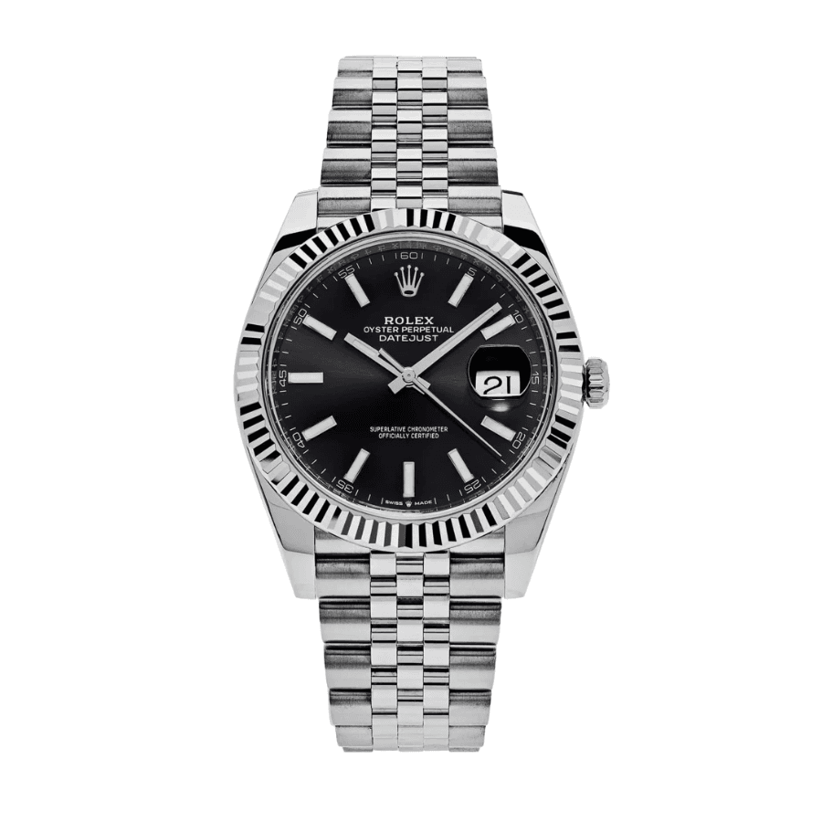Date just steel black dial 41mm