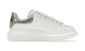 Oversized bianco argento coccodrillo