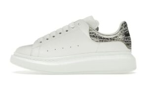 Oversized bianco argento coccodrillo