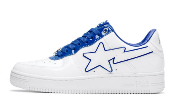 Patent Leather White Blue