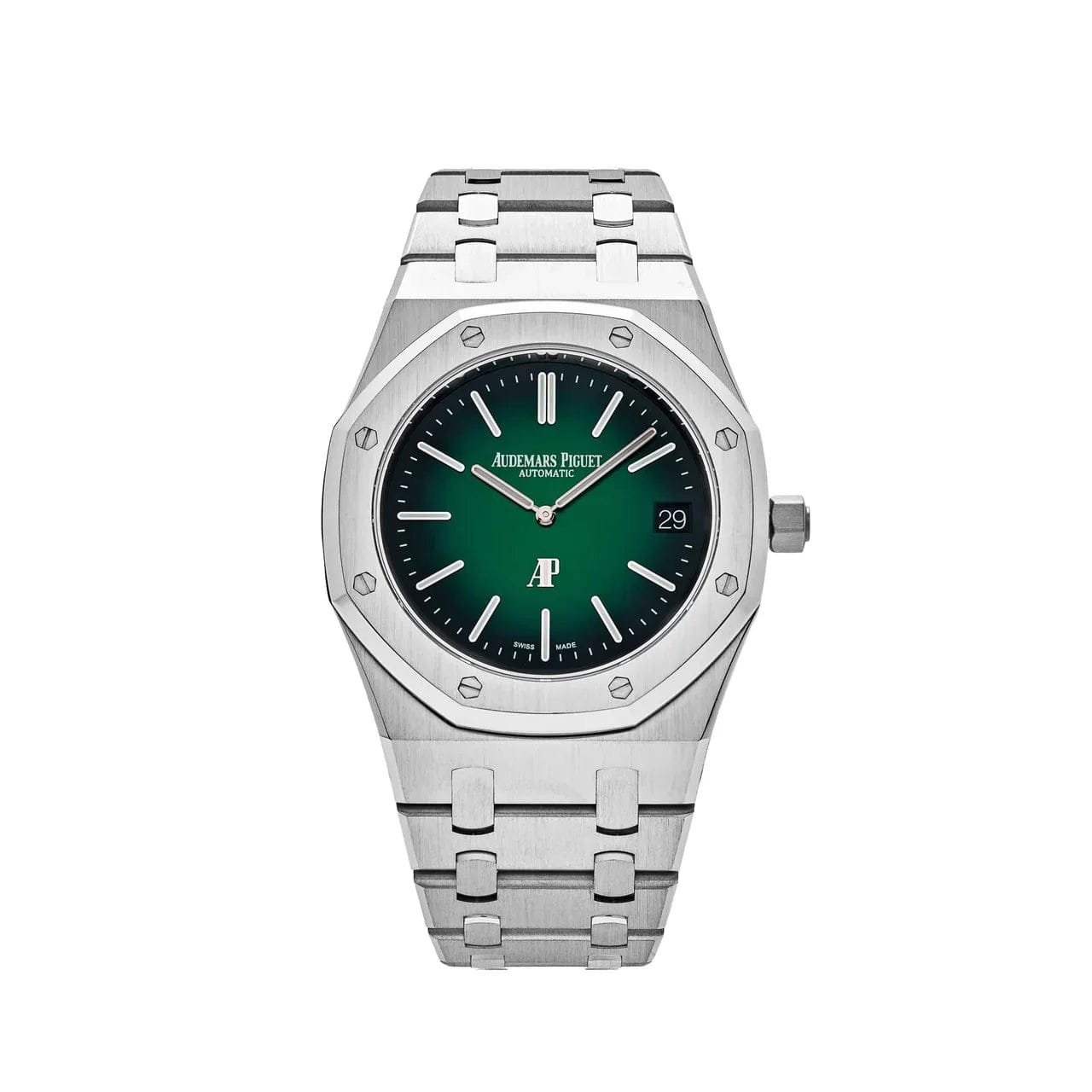 Royal Oak 15202PT.OO.1240PT.01 'Jumbo' Extra-Thin Platinum Green Dial (2021)