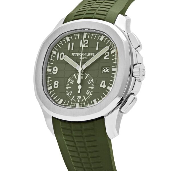 Aquanaut 5968G-010 Chronograph White Gold Khaki Green Dial