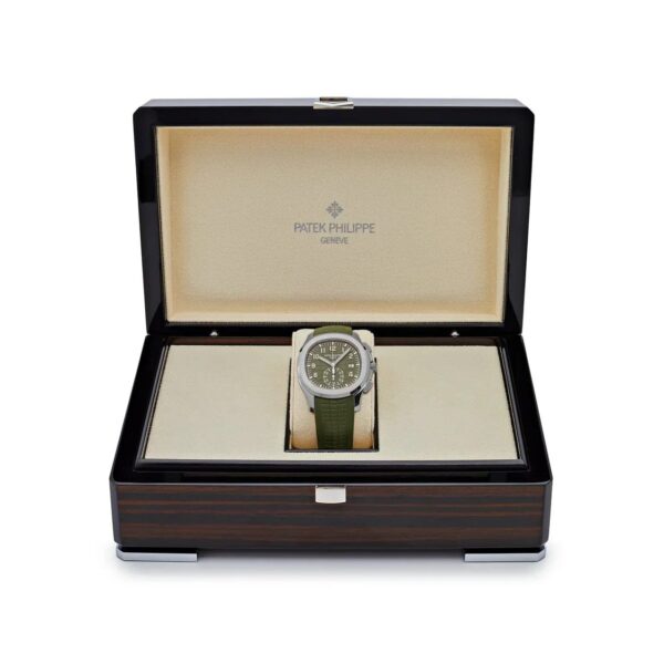 Aquanaut 5968G-010 Chronograph White Gold Khaki Green Dial