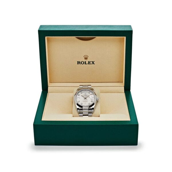 Day-Date 118206 Platinum Silver Diamond Dial (2022)