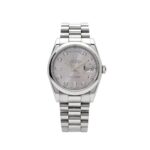 Day-Date 118206 Platinum Silver Diamond Dial (2022)