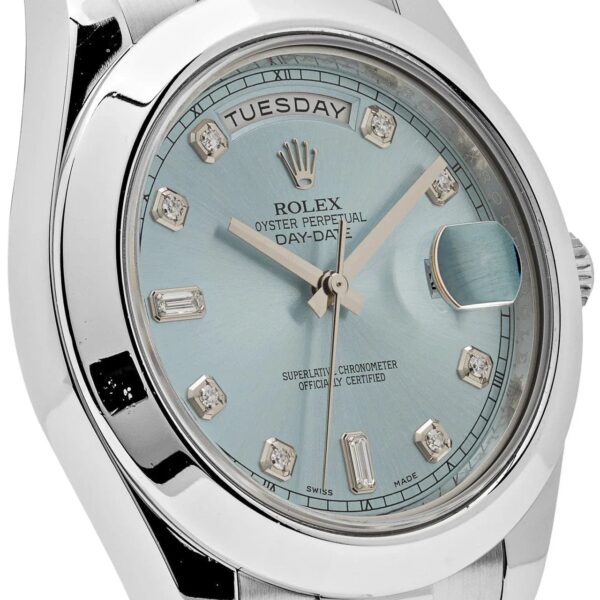 Day-Date II 218206 Platinum Blue Diamond Dial
