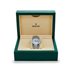 Day-Date II 218206 Platinum Blue Diamond Dial