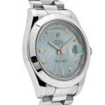 Day-Date II 218206 Platinum Blue Diamond Dial