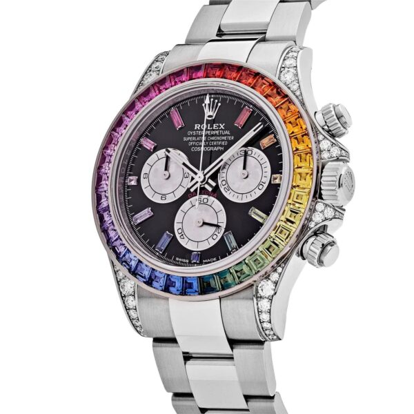 Daytona 116599RBOW 'Rainbow' White Gold Black Dial Sapphire Bezel (2022)