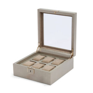 WOLF Palermo 6 Piece Watch Box | Pewter