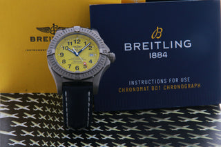Breitling Titanium Avenger Seawolf 44mm Automatic Watch Yellow Dial