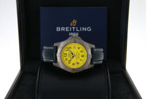 Breitling Titanium Avenger Seawolf 44mm Automatic Watch Yellow Dial